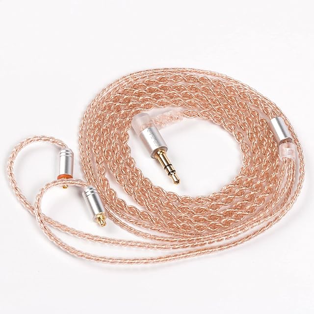 KBEAR Detached Earphone Cable Upgrade Cable 4N High-Purity Single Crystal Copper Cable, Improve Sound Headphone Replacement Cable for TIN T2 T3 Shure SE215 SE535 UE900 (MMCX, 3.5mm, no mic)