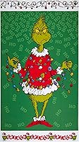 Robert Kaufman Dr. Seuss How The Grinch Stole Christmas 24x44 Inch Cotton Fabric Panel - Holiday Quilting Sewing Craft Fabric