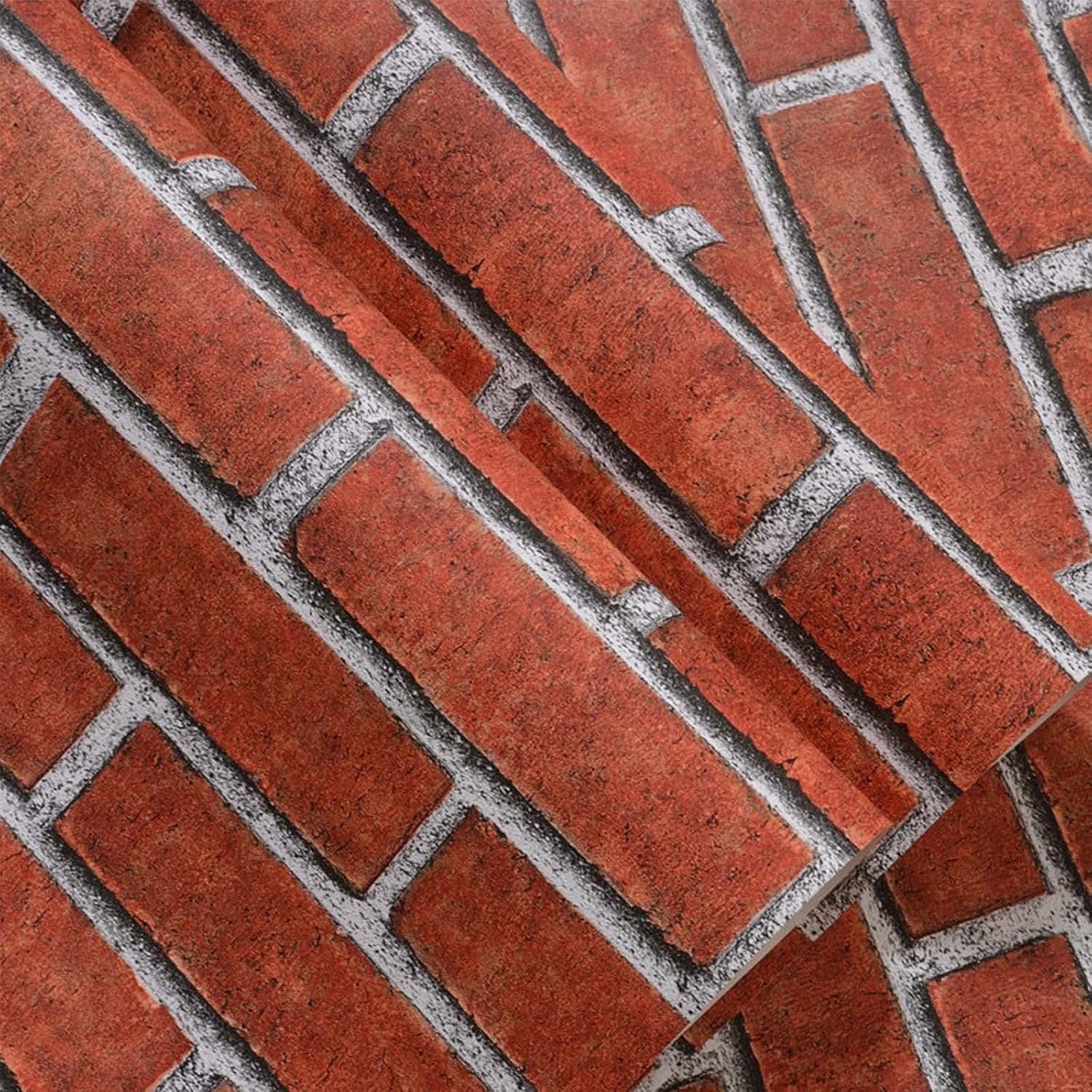 Rustikale Ziegeloptik selbstklebende Wandtapete,, a, 20,87 "x 118"/53x300cm