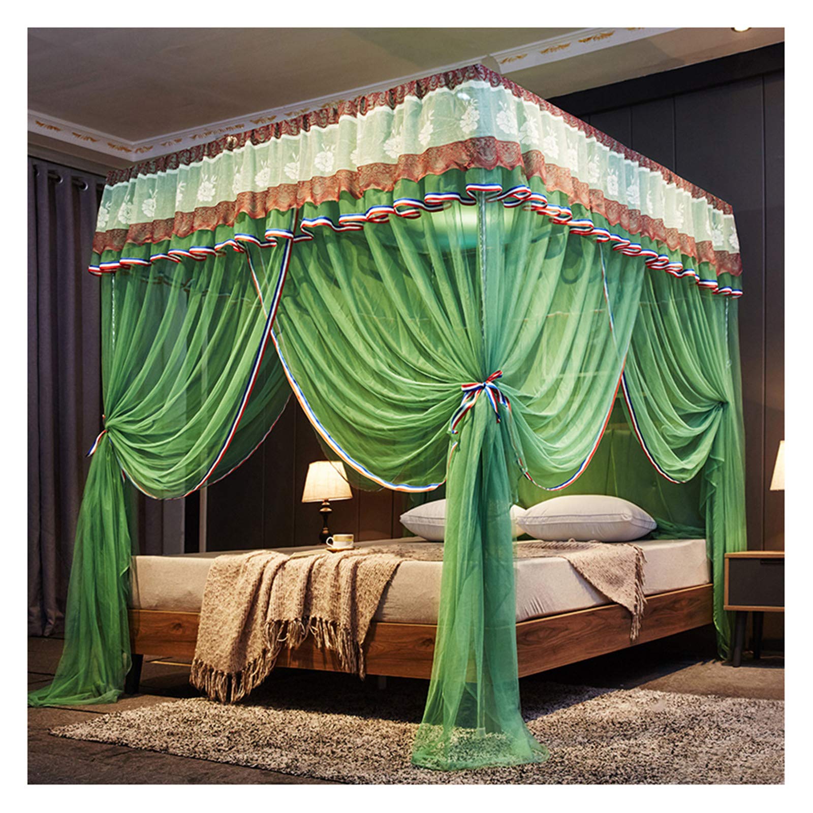 Cortina con dosel romántica para noches tranquilas en camas de matrimonio grandes