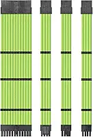 upHere Kit de extensão de cabo PSU cabo de manga personalizado fonte de alimentação extensão 18 AWG 24-PIN 4+4 pinos 6+2 pinos com pentes - verde (50 cm), SC503