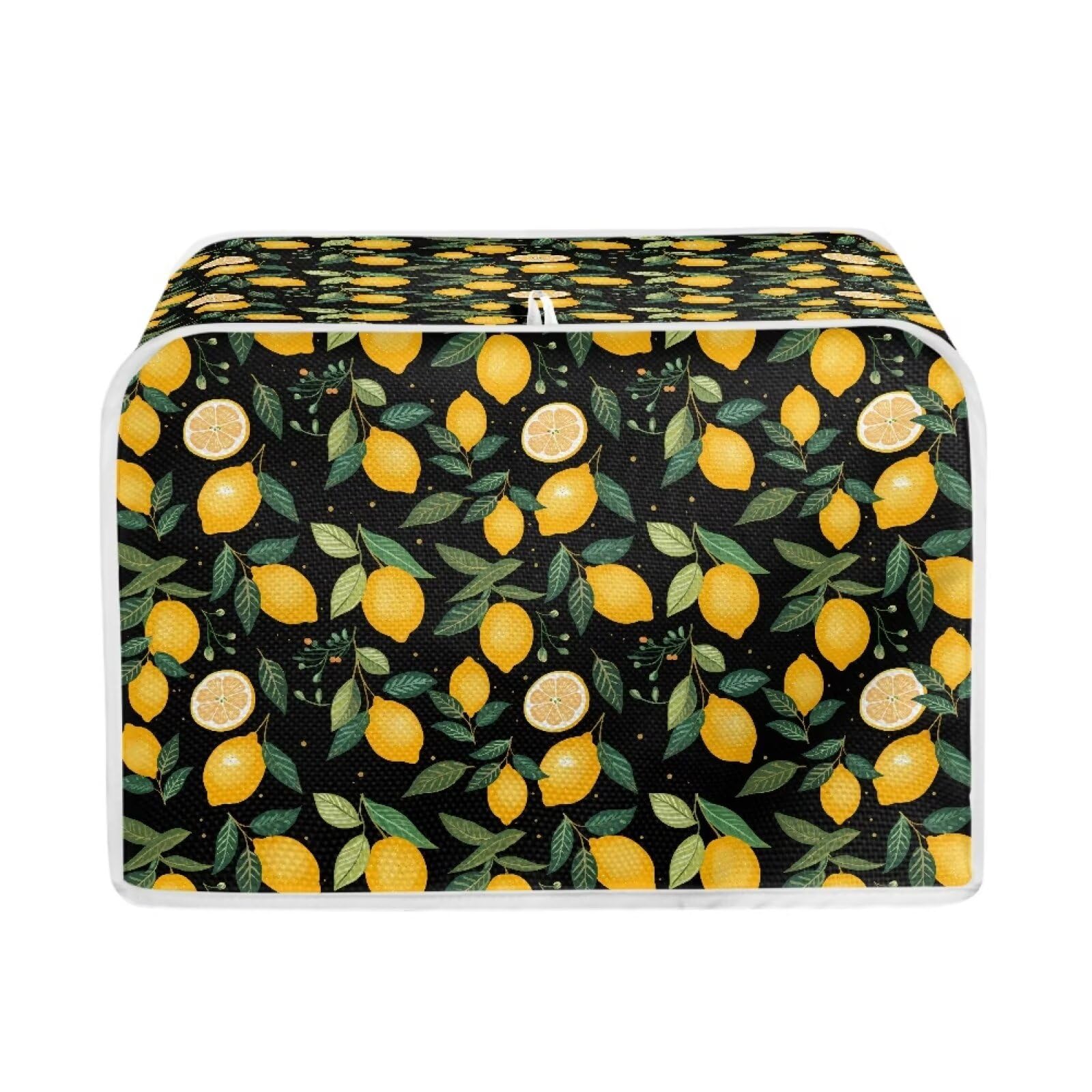 Talayituse Lemon Leaf Print Toaster Cover 4 Slice Wide Slot, Lightweight Dust Protection Washable Appliance Bag Bread Maker Cover