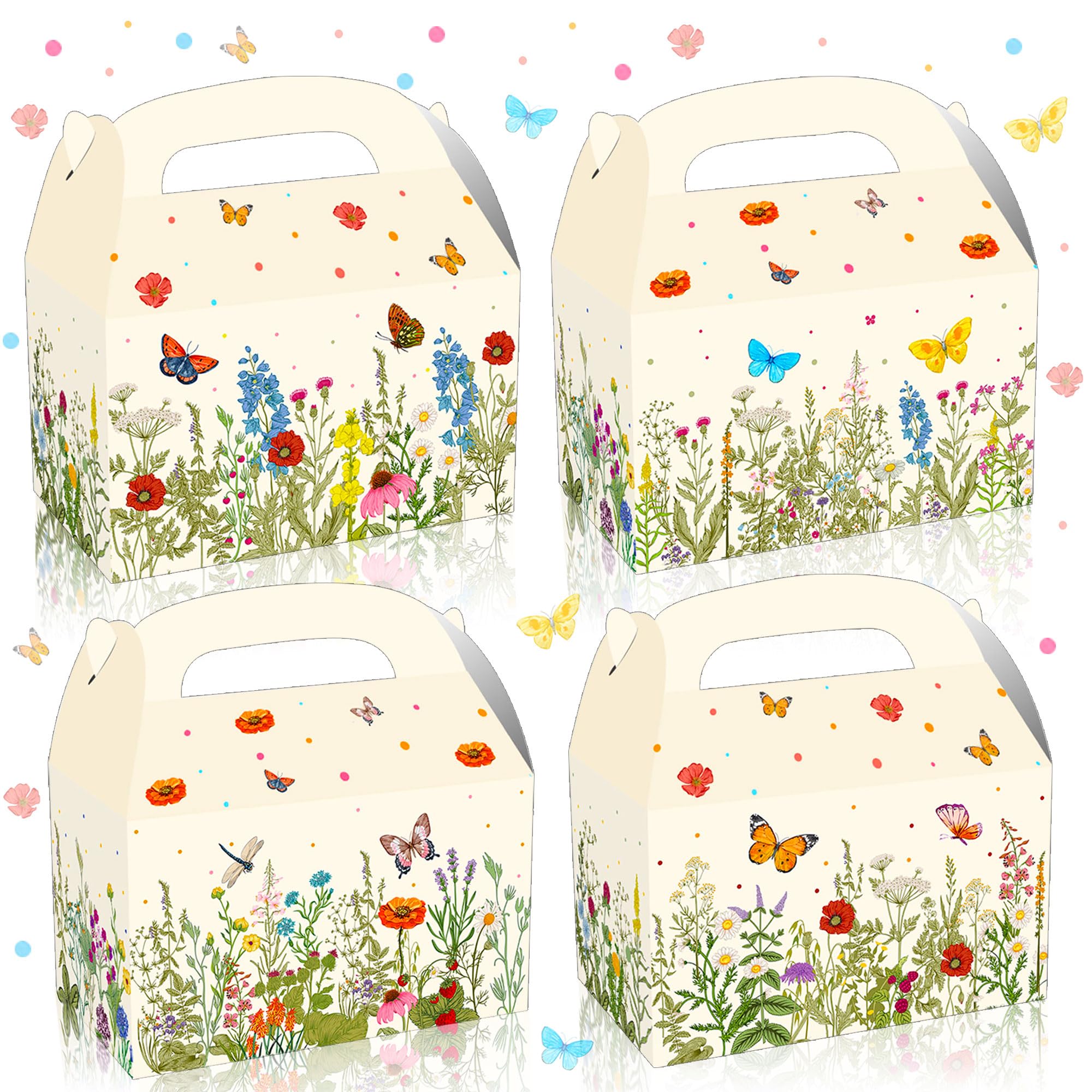 JeVenis Wildflower Party Treat Boxes Flower Party Favor Gift Box forFloral Printed Candy Treat Box Wedding Party Bridal Shower Boxes