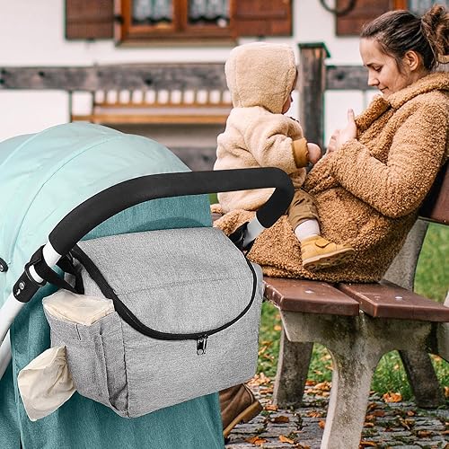 Miniatura 7 de Accmor Organizador universal para cochecito  Bolsa de cochecito de gran capacidad con correa para el hombro  Accesorios para Uppababy, Nuna, Doona,
