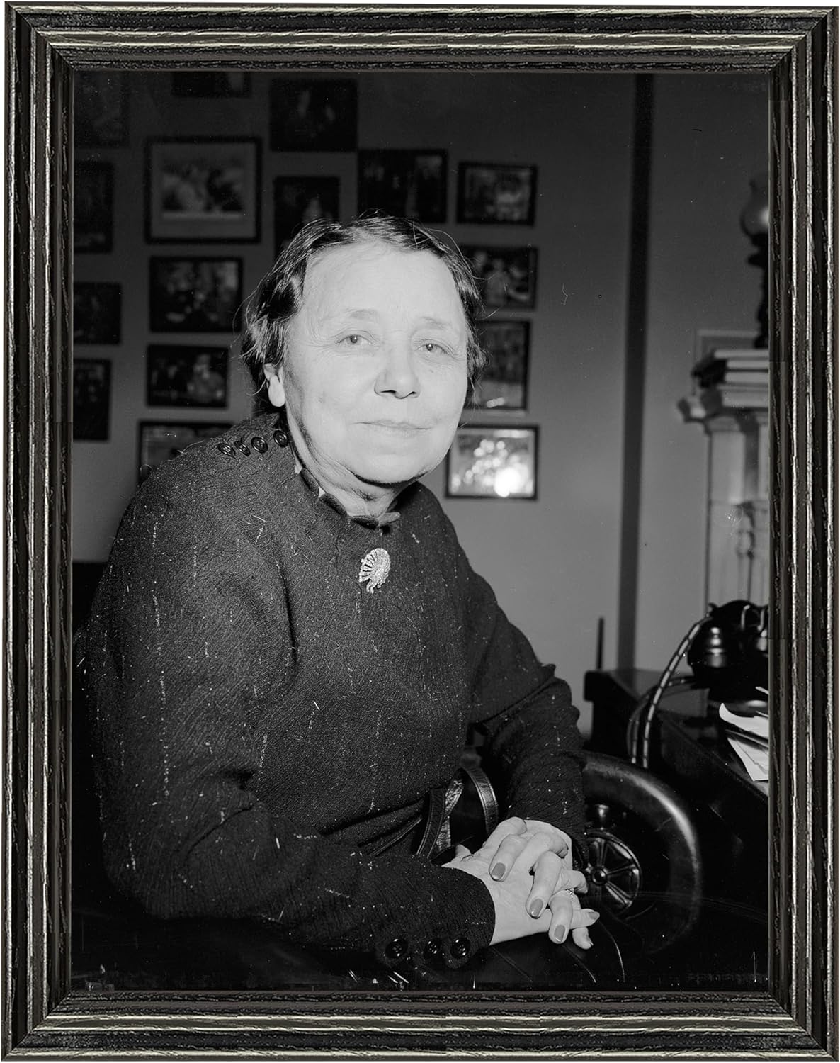 Senator Hattie W. Caraway Photograph in a Black Frame - Historical Artwork from 1940 - (8" x 10") - Semi-Gloss