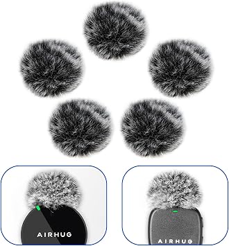 Wind Muff for AIRHUG 30/33 Wireless Lavalier Microphone, 5 Pack