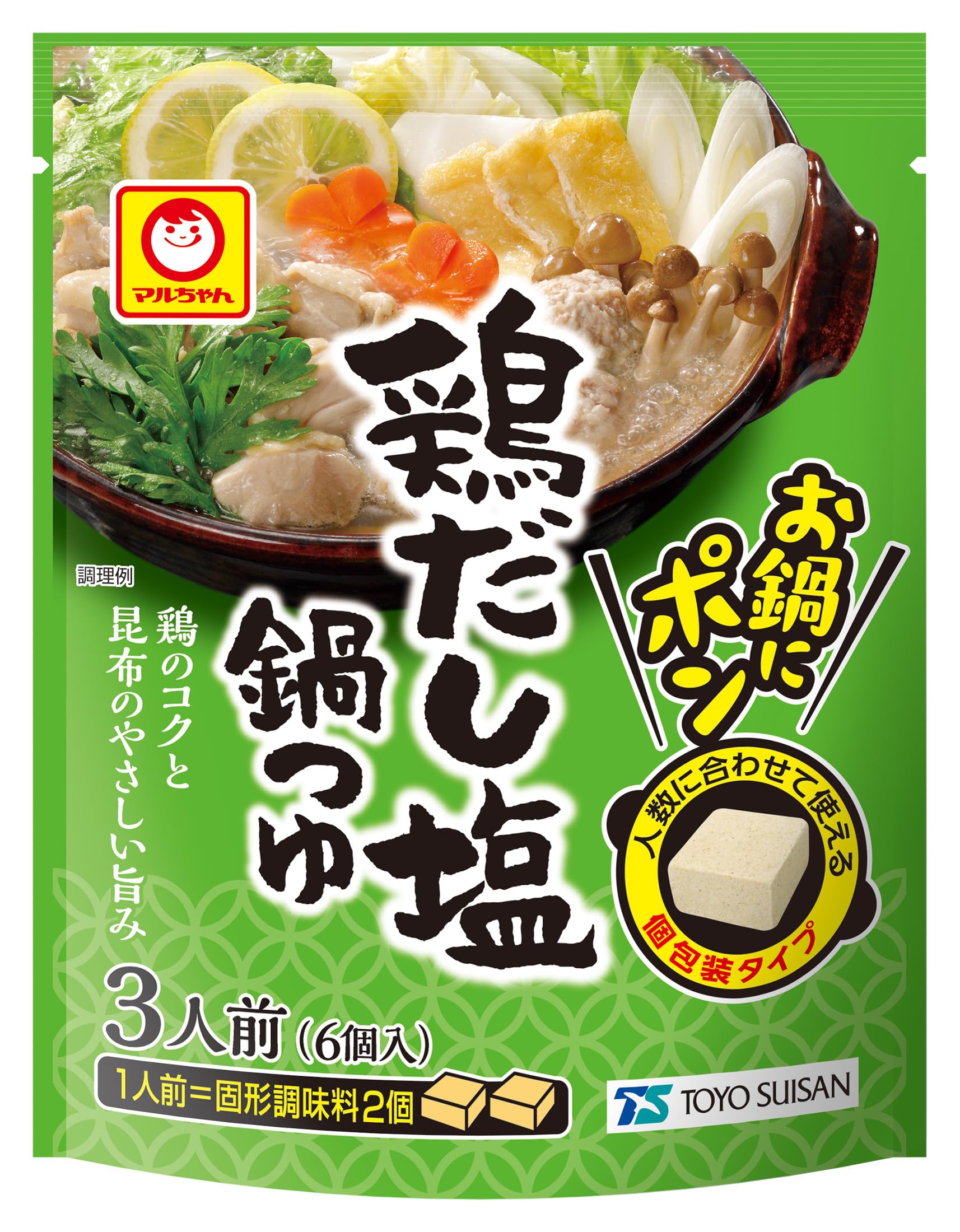 Amazon.co.jp: マルちゃん お鍋にポン 鶏だし塩鍋つゆ （4.5g×6個）×10