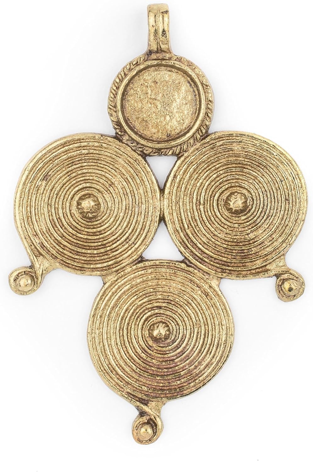 The Bead Chest Brass Berber Spiral Pendant (90x60mm)