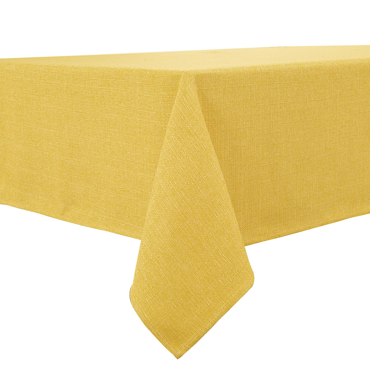 BALCONY & FALCON Rectangle Tablecloth, Wrinkle Resistant and Water Proof Table cloth, Decorative Linen Fabric Tablecloths for Dining, Parties, Kitchen, Wedding and Outdoor Use (Yellow, 145x300cm)