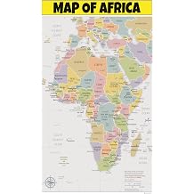 Map of Africa 17x24 - Laminated Wall Map Print Perfect for Classrooms and Homes - Vivid Imagery with Bright Colors