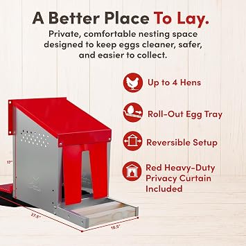 RentACoop Roll-Out Reversible Chicken Nesting Box - 1 Compartment