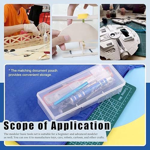 Miniatura 7 de Glarks Kit de herramientas de modelo Gundam de 39 piezas, herramientas de construcción de modelo, herramientas básicas, modelador, kit de