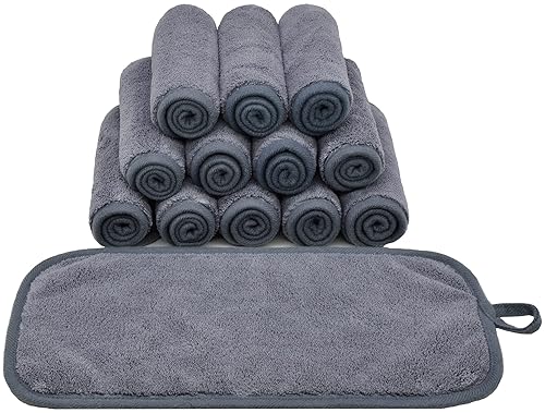 BloomSesame Paños desmaquillantes para cara, ojos, labios, almohadillas reutilizables para quitar maquillaje de microfibra suave, paños de limpieza