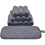 BloomSesame Makeup Remover Cloths for Face, Eye, Lips - Reusable Makeup Remover Pads Soft Microfiber Facial Cleansing Cloths 6 x 12 inch 12 Pack (Gray)