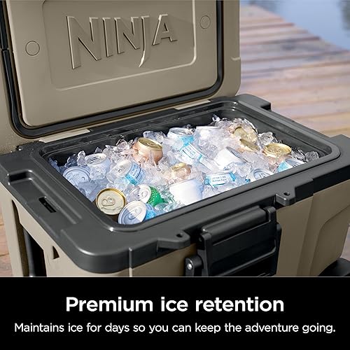 Miniatura 4 de Ninja Enfriador FrostVault de 45 cuartos de galón con ruedas  Aislado con cajón de almacenamiento seco a temperatura  Mantiene el hielo frío durante