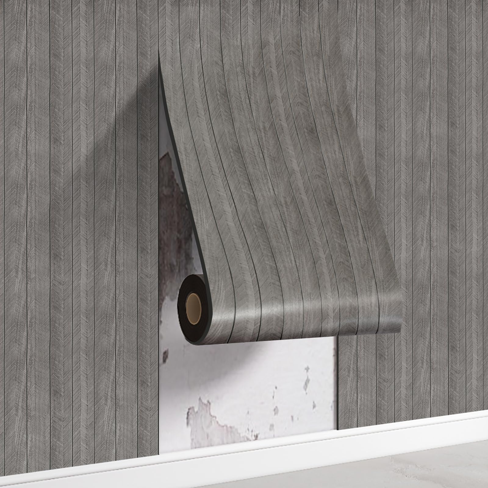 Swehooirt 3MM Thick 3D Self Adhesive Wallpaper Insulating Wood Effect Grating Panel Wallpaper Dampproof Peel and Stick Wall Panels Removable Wall Paper for Livingroom Bedroom Dark â image 1
