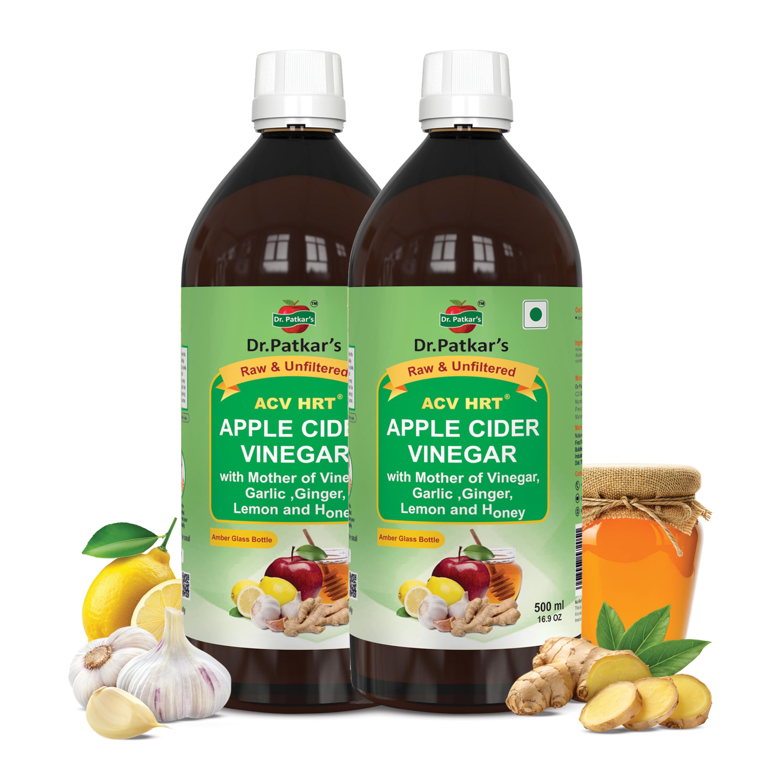 Dr. Patkar's Apple Cider Vinegar Garlic,Ginger,Lemon And Honey (Pack Of 2)(500 Ml)