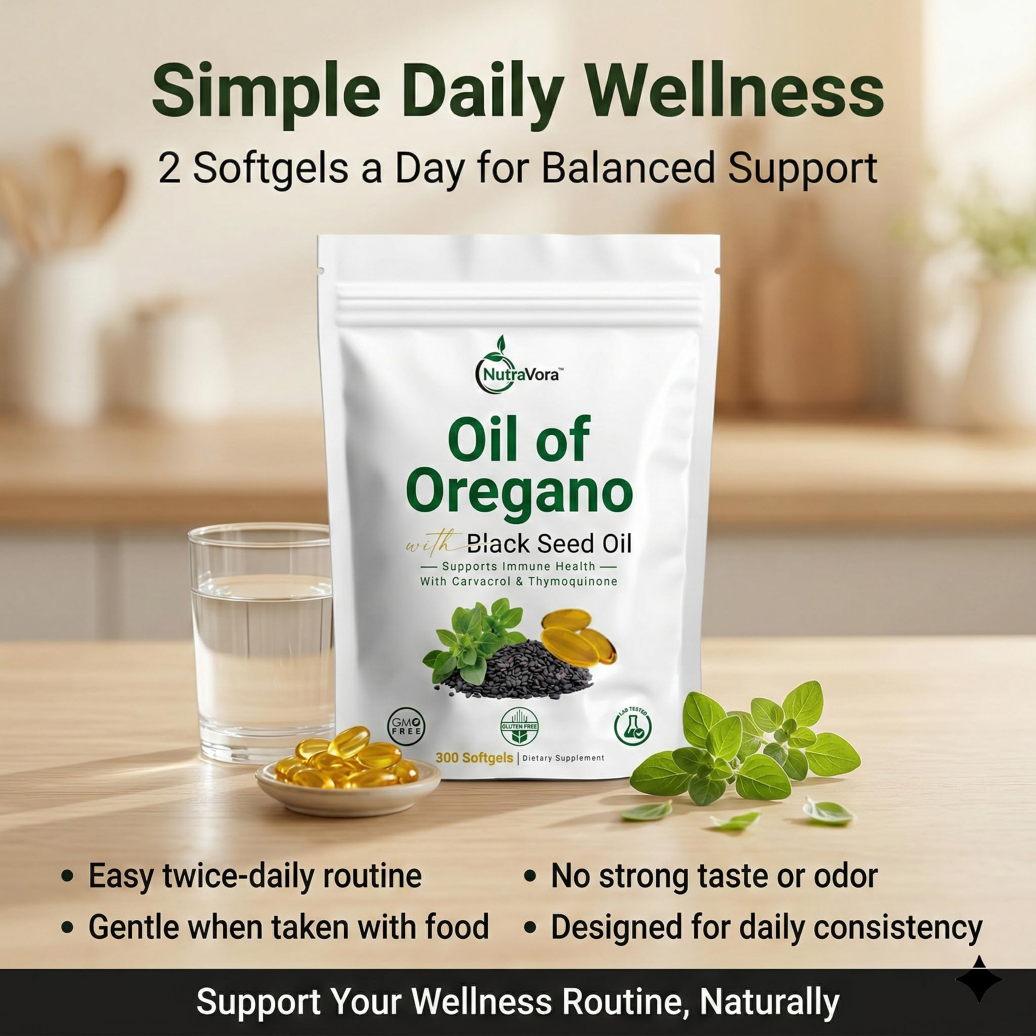 Oil of Oregano with Black Seed Oil, 300 Softgels — Amazon image 8
