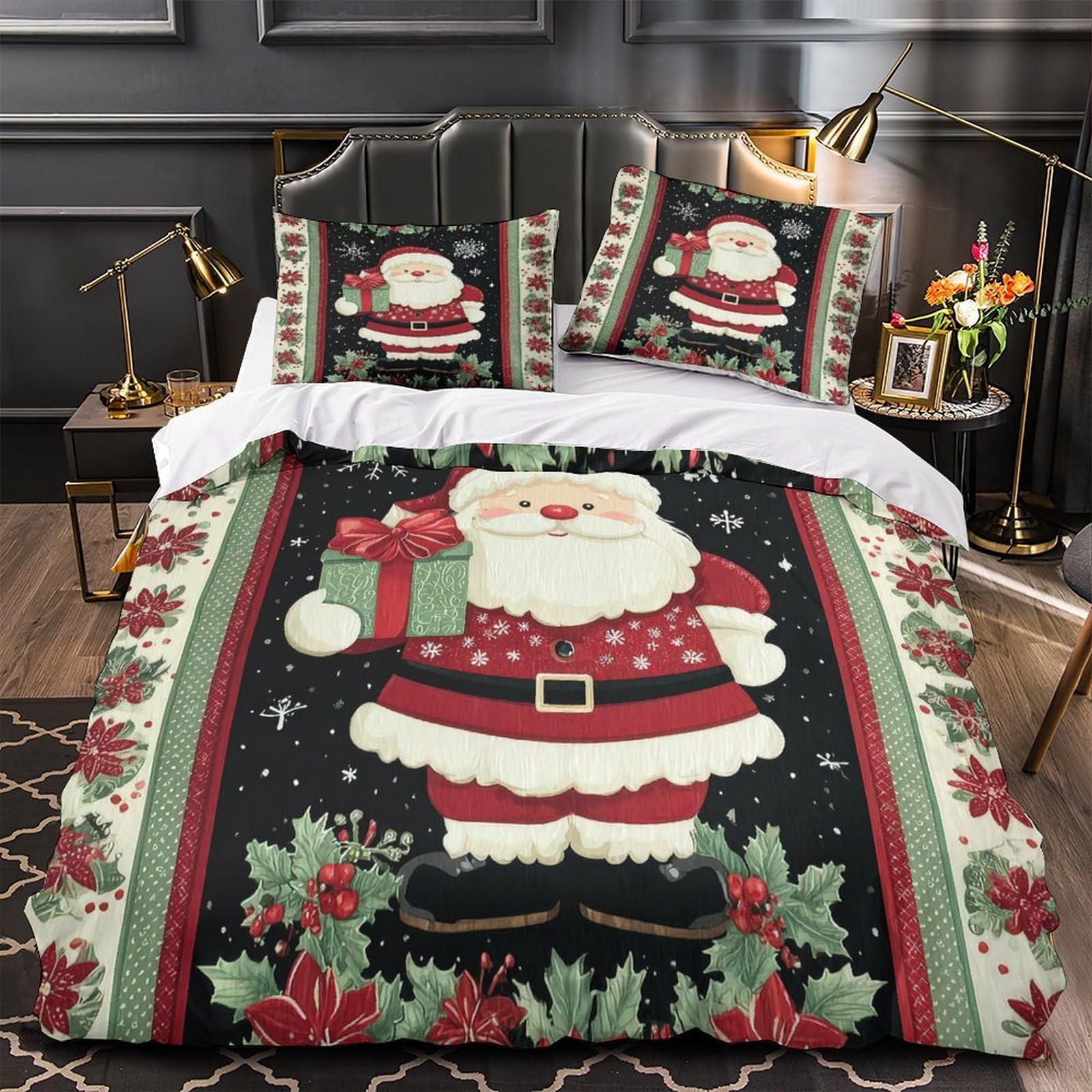 Parure de lit double Père Noël 200x200cm, le cadeau idéal pour adultes