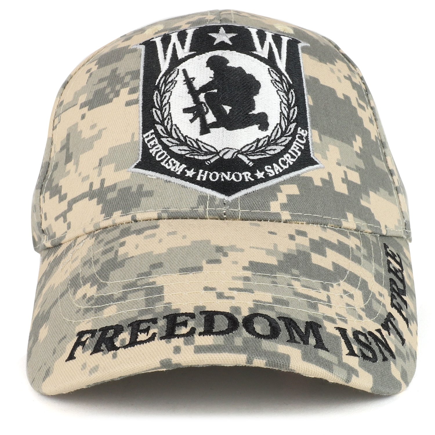 Armycrew Wounded Warrior Logo Embroidered Digital Camouflage Structured Baseball Cap - ACU