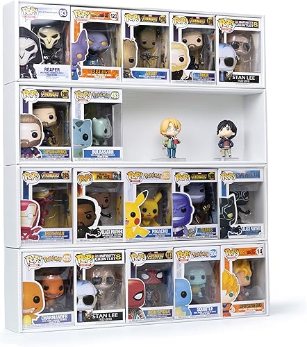 Miniatura 2 de Vitrina de 5 x 4 compatible con cajas Fnko Pop, apilable, 4 filas, con cubierta transparente para proteger tu colección contra el polvo (capacidad