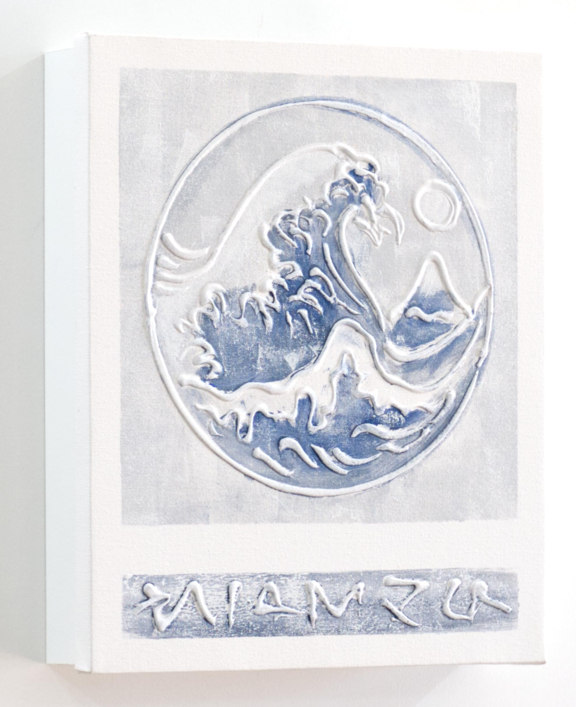 Cuadroexpres - Armario para Llaves, Pintado a Mano, con Relieve, Decorativo, Ola de Mar Japonesa de Hokusai, Medidas 26x31x6 cm, 100% Original, Con 15 ganchos, Incluye tacos y tornillos para la pared.