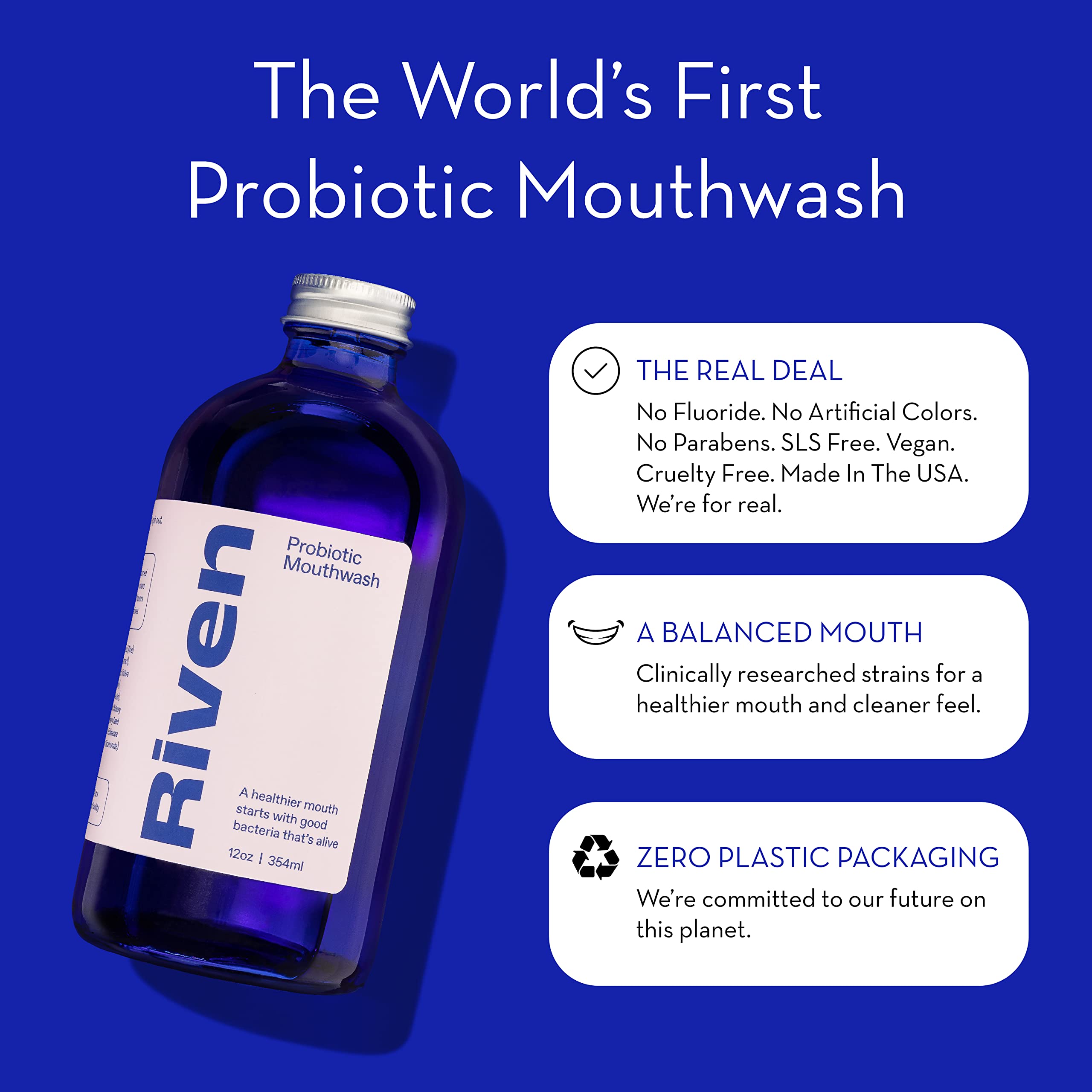Buy Riven Probiotic Mouthwash Cool Mint AntiCavity Dry Mouth
