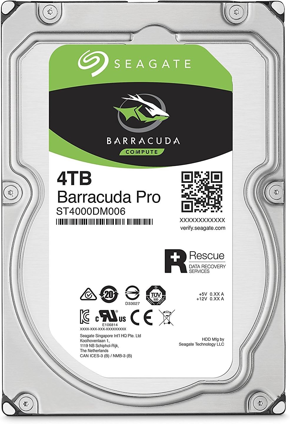 Seagate BarraCuda Pro 4TB Internal Hard Drive Performance HDD – 3.5 Inch SATA 6 Gb/s 7200 RPM 128MB Cache for Computer Desktop PC, Data Recovery (ST4000DM006)