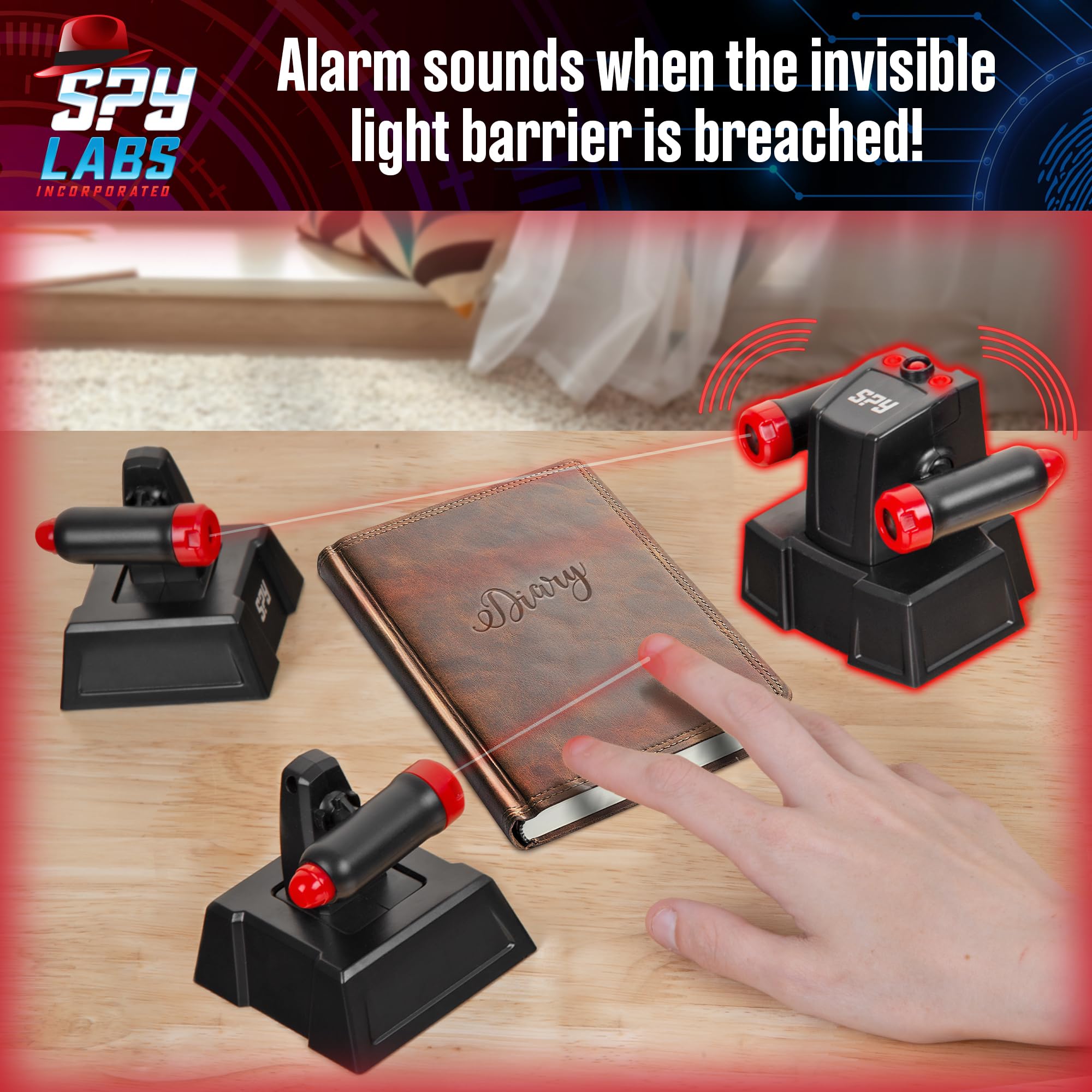 Spy Labs Inc: Alarma invisible Tripwire | Juguete detective para niños y niñas a partir de 8 años | Sistema de seguridad de juguete con haces de luz LED | Herramienta esencial de juego 4