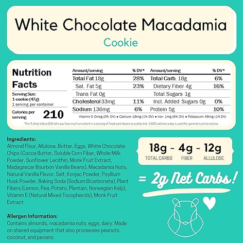 Miniatura 5 de ChipMonk Keto Cookies - Bocadillos Keto cero o bajo en carbohidratos, postres, sin gluten, alto contenido en grasas y proteínas, alimentos dulces