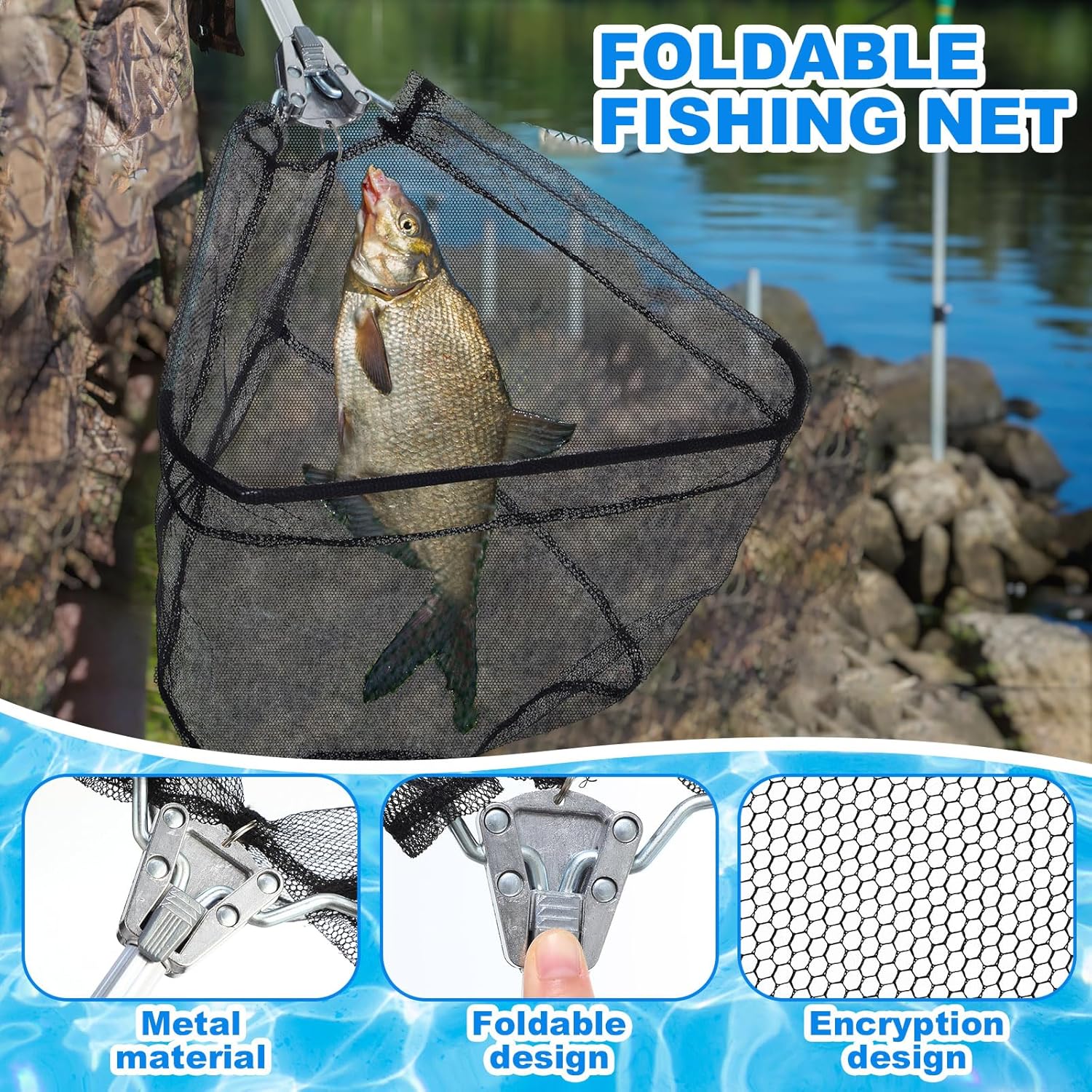 51 Pcs Christmas Fishing Pole Combo 6.89ft Telescopic Rods Set Collapsible Fishing Rods with Plier Lip Gripper Lures Carrier Bag Pre Loaded Spinning Reel with Freshwater Rod Reel Kit - Image 4