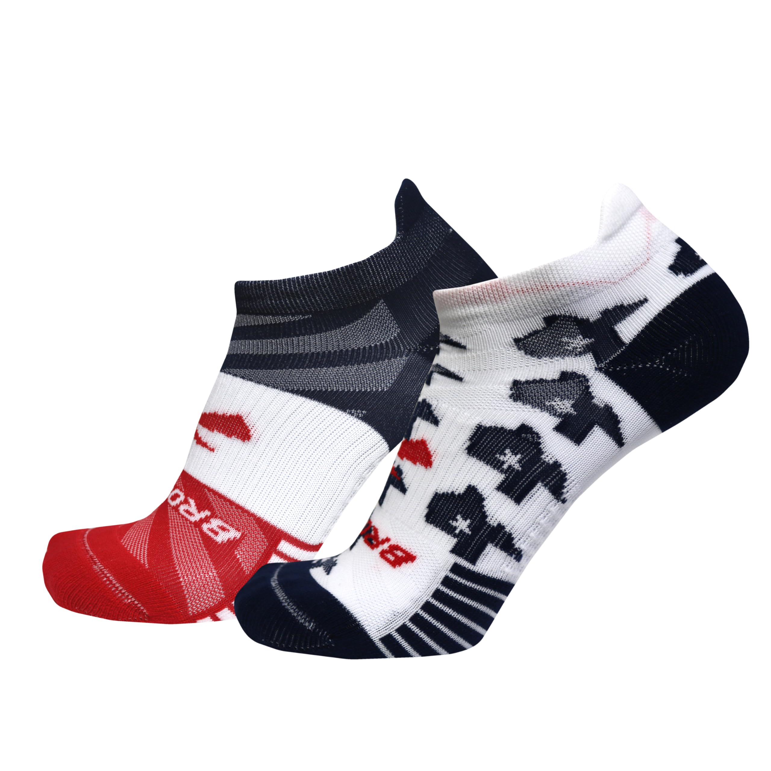 Brooks Ghost Lite No Show Socks I Performance Running, Comfort Fit with Arch Support for Men & Women (2-Pack Set) - Texas23 - Large