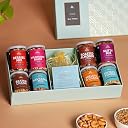 Omay Foods Variety Grow Kit Gift Box | New Year's Gift Box | Healthy Snack Hamper with Roasted Snacks, Dry Fruits & Plantable Seeds | Corporate Gift Hamper for Employees, Clients I Eco Gift Hamper for Birthdays, Anniversaries | Sustainable Gifts for Wedding | Wedding Hamper gallery image