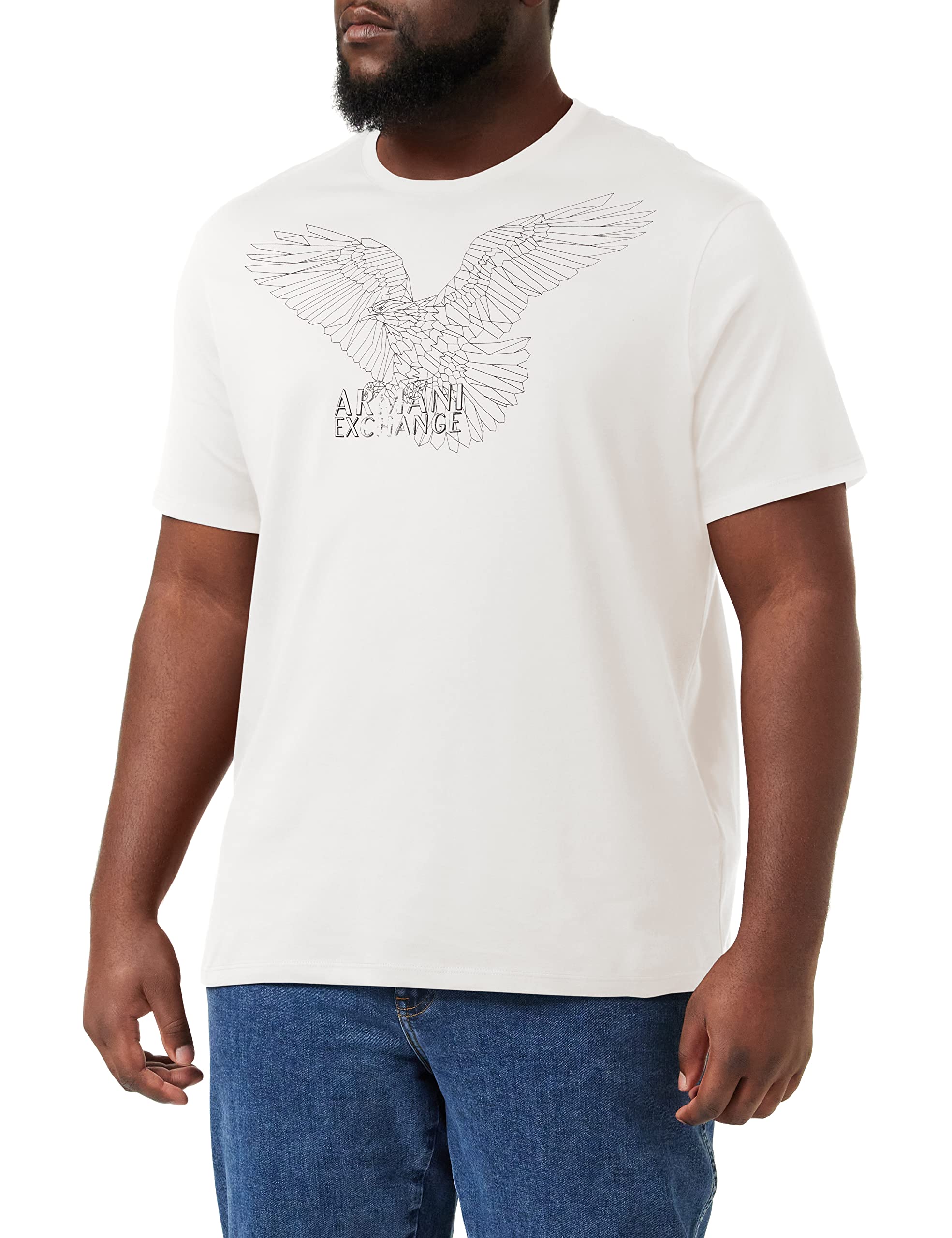 Men's Eagle Logo on Front, Short Sleeves, Round Neck T-Shirt