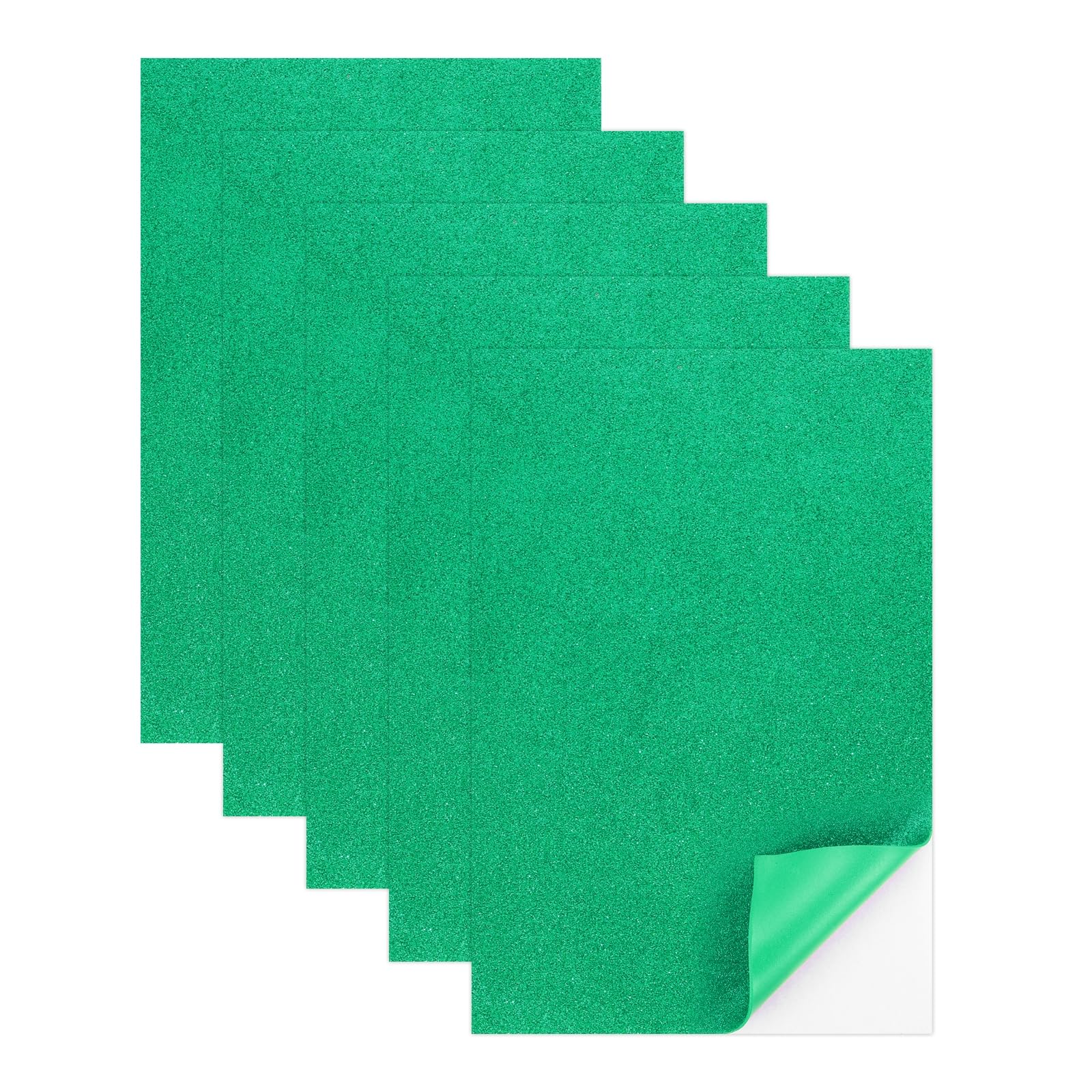 sourcing map 5 Sheets Dark Green Shiny Foam Sheets with Adhesive Backing, 8x12Inch Self-Adhesive Shiny EVA Foam Sheets Sticky EVA Paper Stickers for Art Crafts Projects, DIY Party Decoration