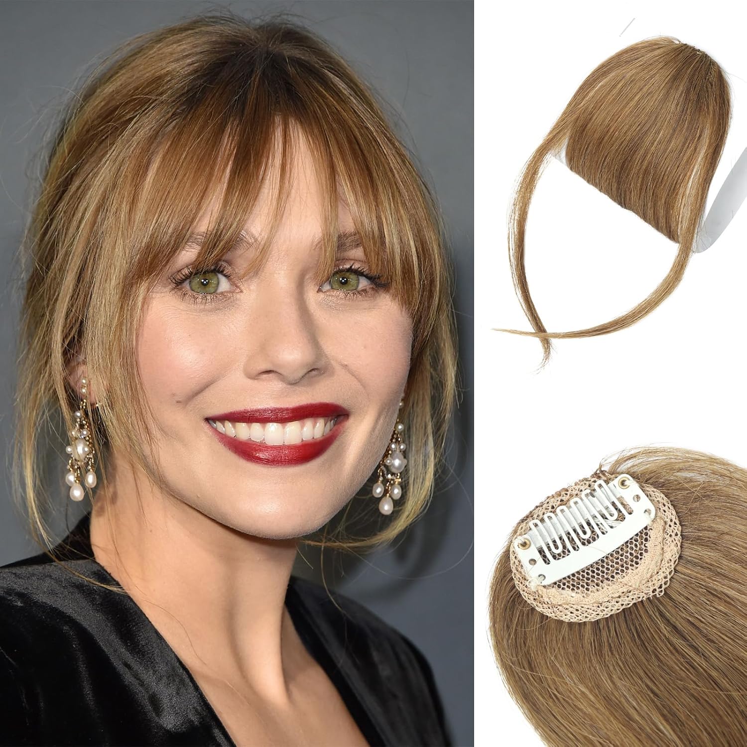 Clip in Bangs,Dowugie Bangs Hair Clip Real Human Hair Fake