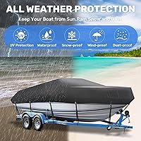 Vista 6 de Mancro - Funda para barco de 16 pies a 18.5 pies, fundas resistentes para lanchas de lubina, V-Hull, Tri-Hull, Runabout, lanchas de pesca, funda