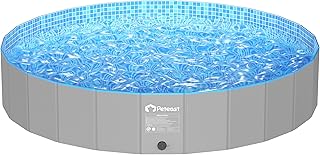 Peteast Foldable Dog Pool with 2 Flying Disks, Durable Hard Plastic Dog ...