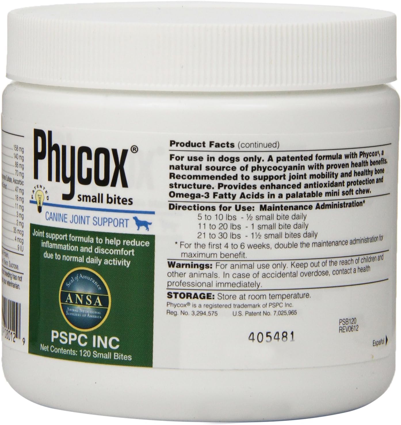 Canine Joint Support Small Bites, 120 Count