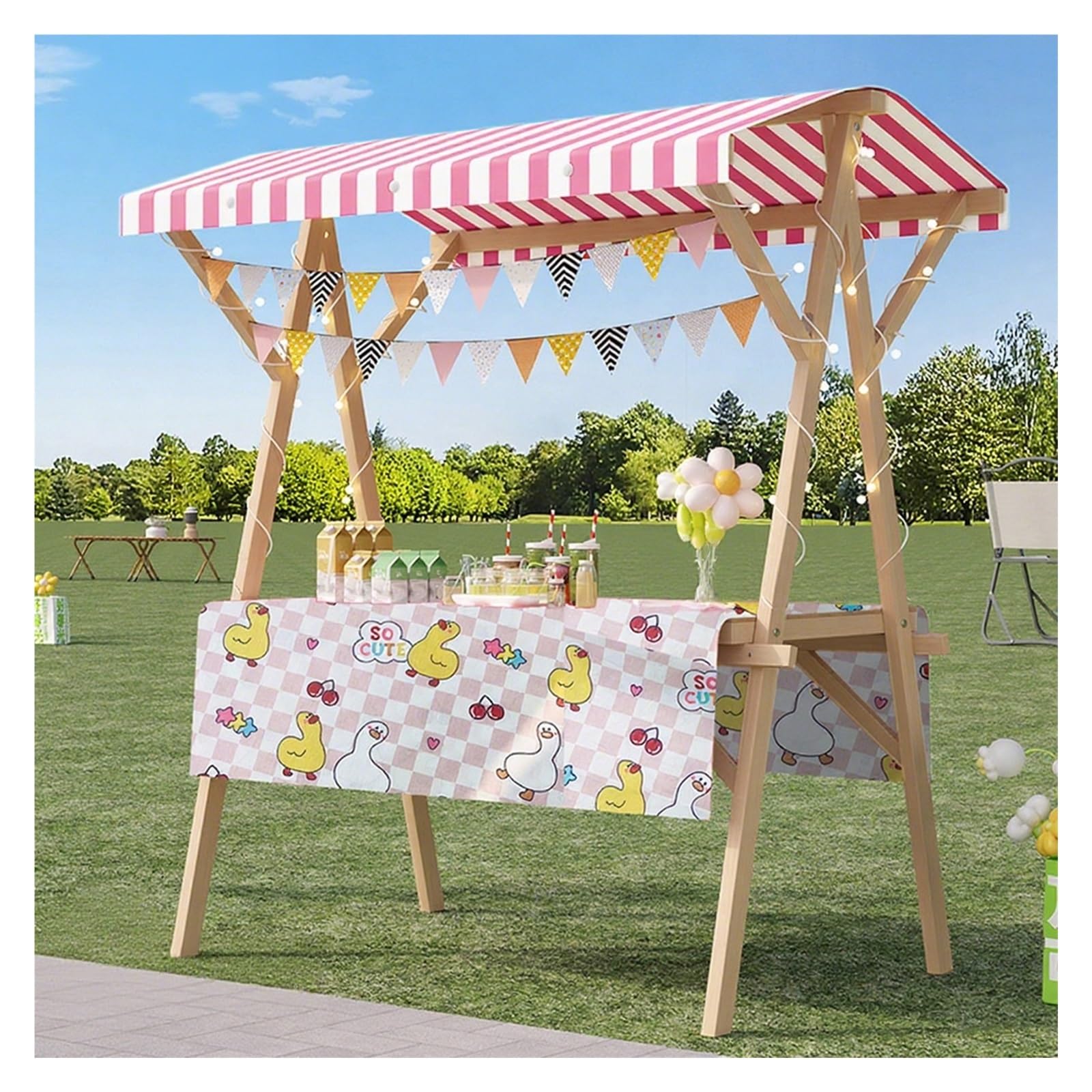 LJYKBFL Portable Vending Cart with Canopy for Outdoor Events and Markets