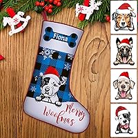 Vista 21 de Medias de Navidad para perros personalizadas con foto de nombre, regalos de decoración de calcetines de Navidad personalizados para mascotas