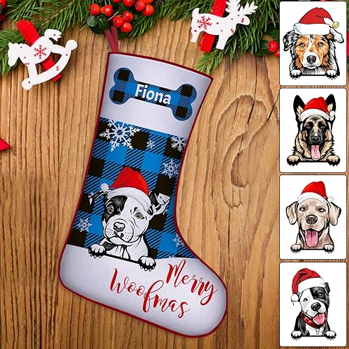 Miniatura 21 de Medias de Navidad para perros personalizadas con foto de nombre, regalos de decoración de calcetines de Navidad personalizados para mascotas