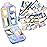 Zuihug 1Pack Travel Pill Organizer - 10 Compartments Pill Case, Compact and Portable Pill Box, Perfect for On-The-Go Storage, Pill Holder for Purse (Blue with 156 Stickers)
