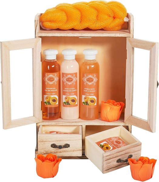 BRUBAKER Cosmetics set beauty da bagno e igiene personale pesca in comodo armadietto in legno - 1