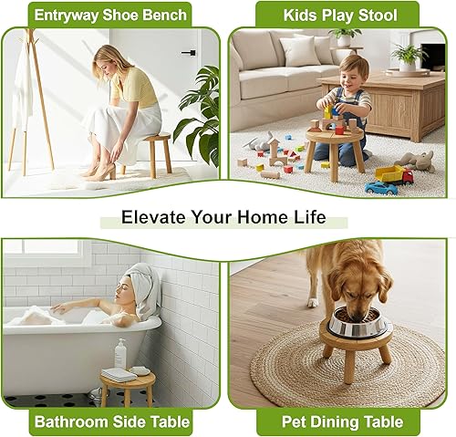 Miniatura 5 de Delma Soportes de madera para plantas de interior, paquete de 5 soportes individuales para macetas de 6 a 12 pulgadas, taburete moderno de mediados