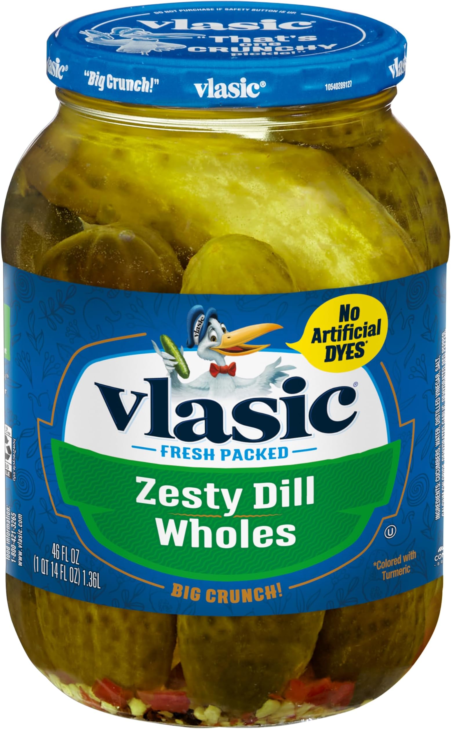 Vlasic Original Dill Whole Pickles, Keto Friendly, 46 FL