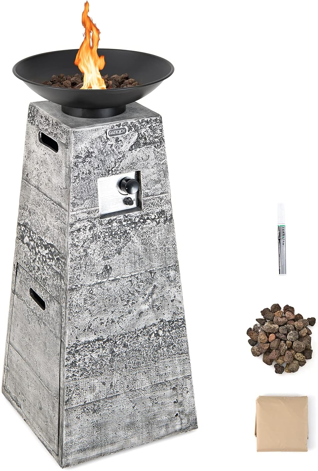 Tangkula 48 Inch Tall Patio Propane Fire Pit Tower