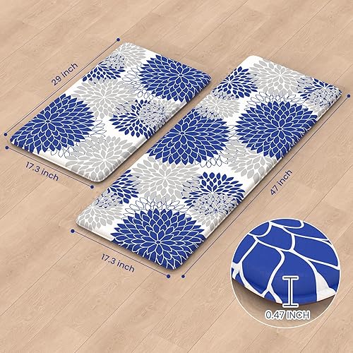 Miniatura 3 de Alfombrillas de cocina antifatiga, 2 unidades, alfombras de cocina bohemias con parte trasera de goma antideslizante, tapete de cocina impermeable