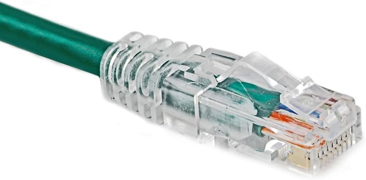 Weltron Cat6 Clear Easy Tab Patch Cable, 5, Green 90-C6CB-GN-005