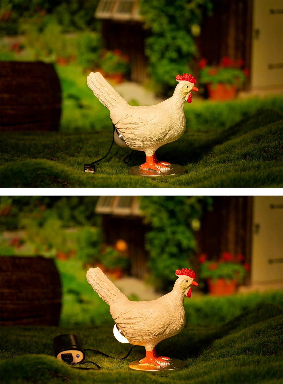 3D LED Egg Table Lamp - Funny Resin Chicken Night Light with USB, Perfect Christmas or Birthday Gift